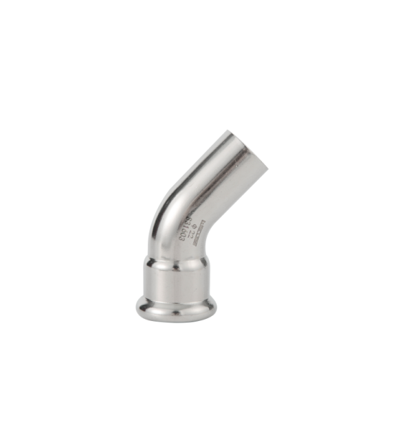 45 degree elbow with one plain end stainless steel m profile press fittings 1