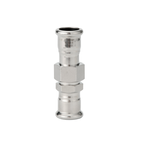 straight union with m profile press fittings on both ends 1