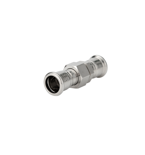 straight union with m profile press fittings on both ends 3
