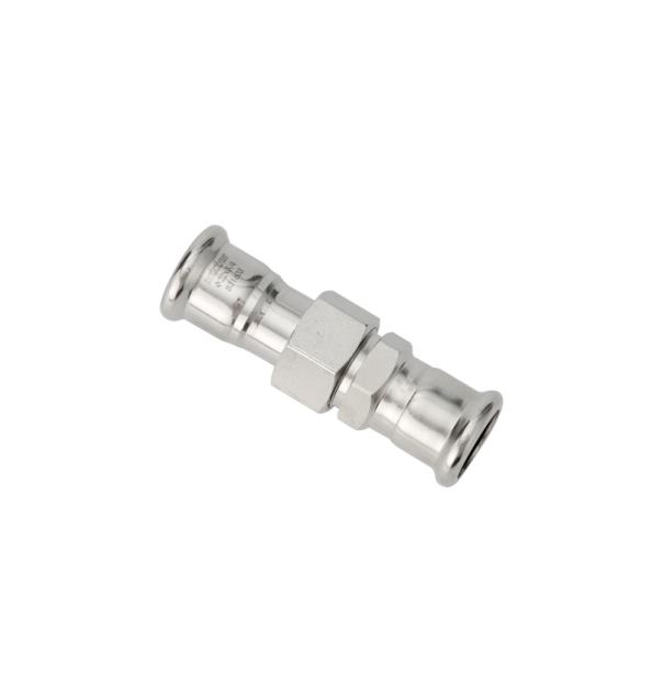 straight union with m profile press fittings on both ends 6